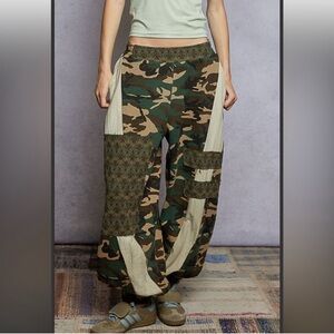 POL Camouflage & Cream Patchwork Pants